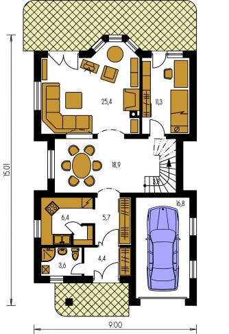 Floor plan of ground floor - ELEGANT 120